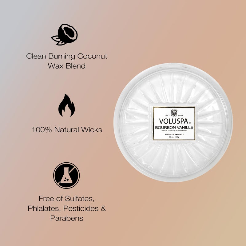 Voluspa Bourbon Vanille, Grande Maison 3 Wick Glass Candle, 36 Ounces, 100 Hour Burn Time, Coconut Wax for Clean Burning, Handcrafted in The USA - Image 4